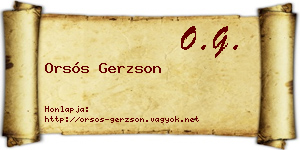 Orsós Gerzson névjegykártya